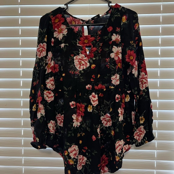 Torrid Black Floral Blouse - Picture 2 of 4